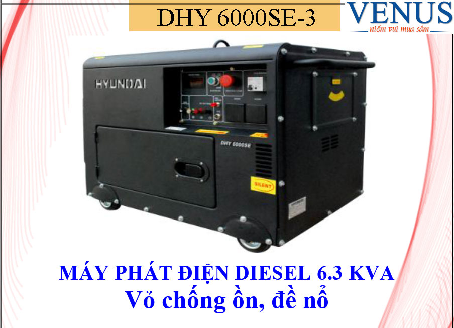 Ảnh Máy phát điện Hyundai DHY6000SE-3 chạy diesel -6.3kva