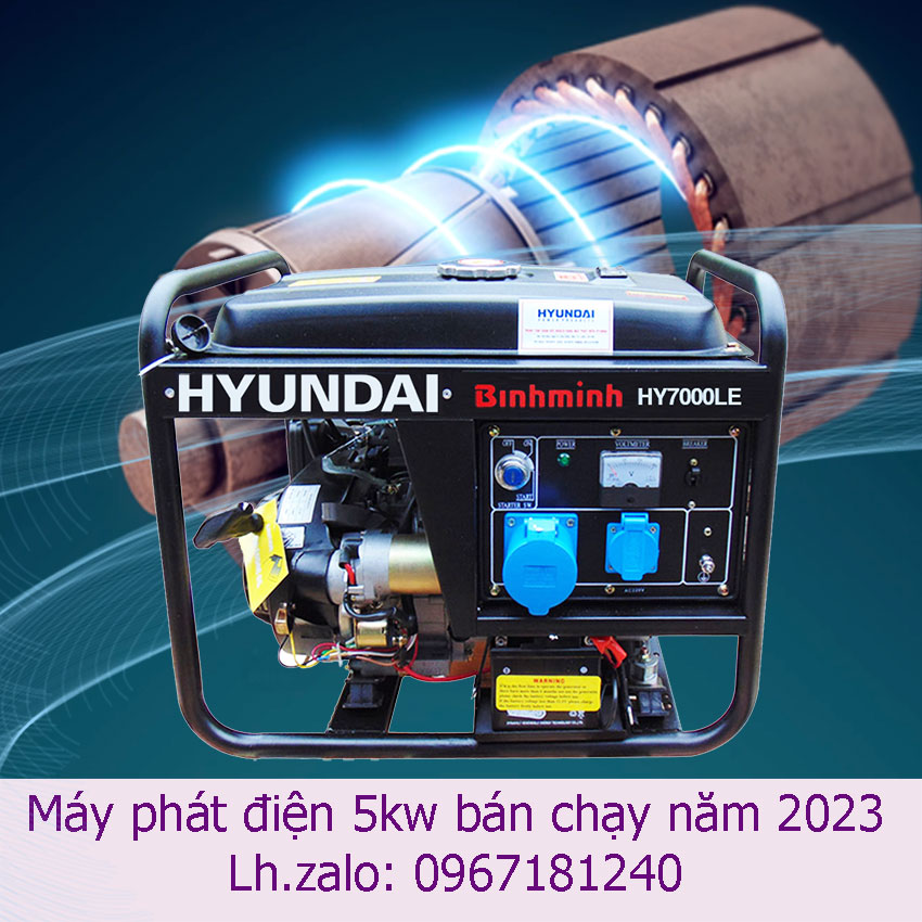 Ảnh Máy phát điện Hyundai HY7000LE 5kva chạy xăng giá rẻ